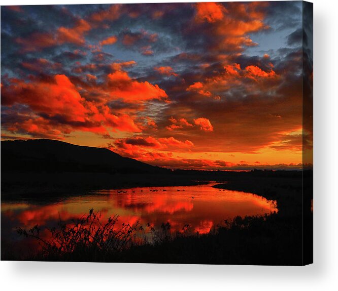 Sunset At Wallkill River National Wildlife Refuge Acrylic Print featuring the photograph Sunset at Wallkill River National Wildlife Refuge by Raymond Salani III