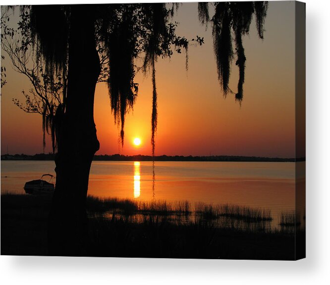 Nature Acrylic Print featuring the photograph Sunset on Lake Minneola by Peggy Urban