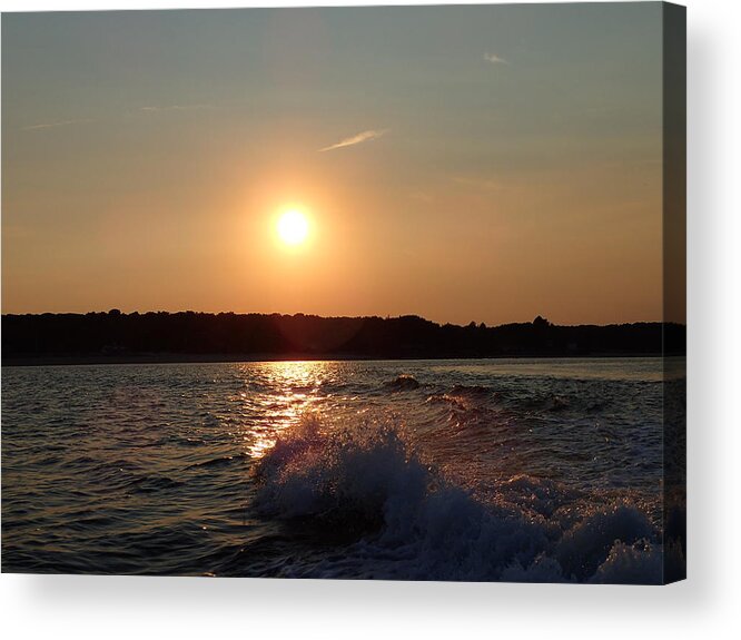 Sunset Acrylic Print featuring the photograph Sunset on the Long Island Sound by Susan Jensen