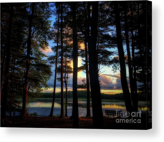 Lake Acrylic Print featuring the photograph Sunset Silhouette by David Rucker
