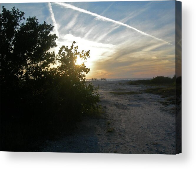 Sunset Acrylic Print featuring the photograph Sunset Trails by Deborah Ferree