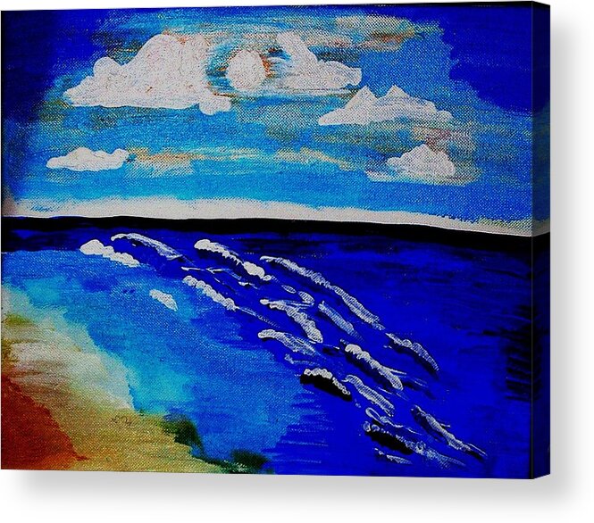 Seascape Acrylic Print featuring the painting Surf of Love 2 by Lorna Lorraine