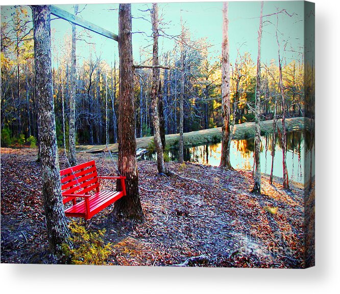 Nature Photography Acrylic Print featuring the photograph Swing Across time by Laura Brightwood