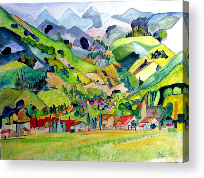 Landscape Acrylic Print featuring the painting Switzerland by Patricia Arroyo