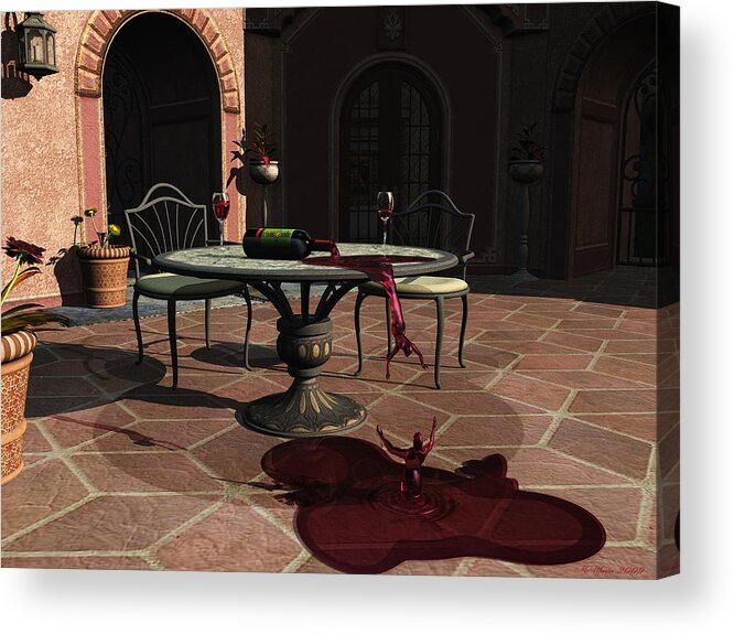 3d Acrylic Print featuring the painting Table for Two by Williem McWhorter