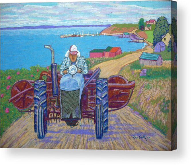 Pastels Acrylic Print featuring the pastel Tancook Farmer by Rae Smith