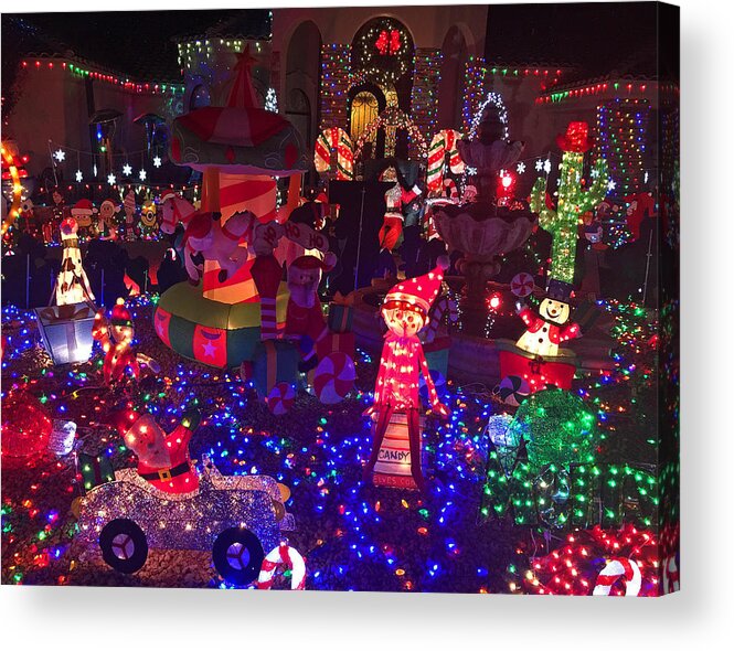 Taylor Acrylic Print featuring the photograph Taylor Residence Christmas Lights Extravaganza 1 by Robert Meyers-Lussier