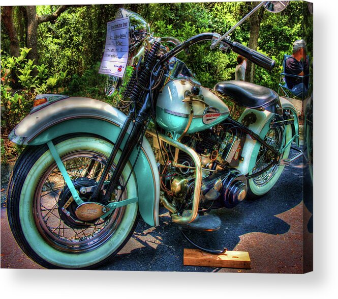 Harley Acrylic Print featuring the photograph Teal Ride by Joetta West