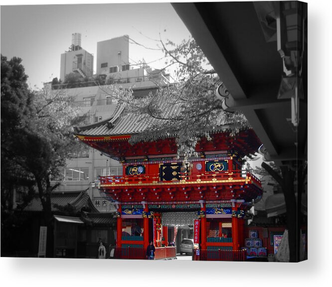 Tokyo Acrylic Print featuring the photograph Temple in Tokyo by Naxart Studio