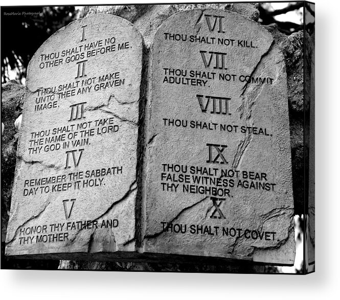 Scripture Acrylic Print featuring the photograph Ten Commandments by Vanessa Parent