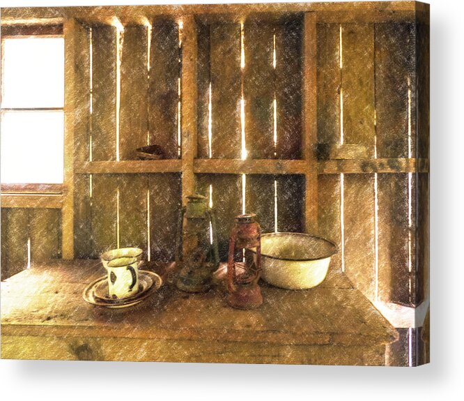 Draughty Acrylic Print featuring the digital art The Abandoned Cabin by Steve Taylor