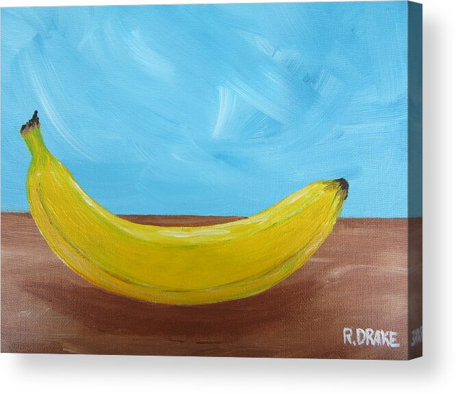 Banana Acrylic Print featuring the painting The Banana by Richard Drake
