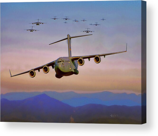 C-5 Acrylic Print featuring the digital art The Big Boys by David Luebbert