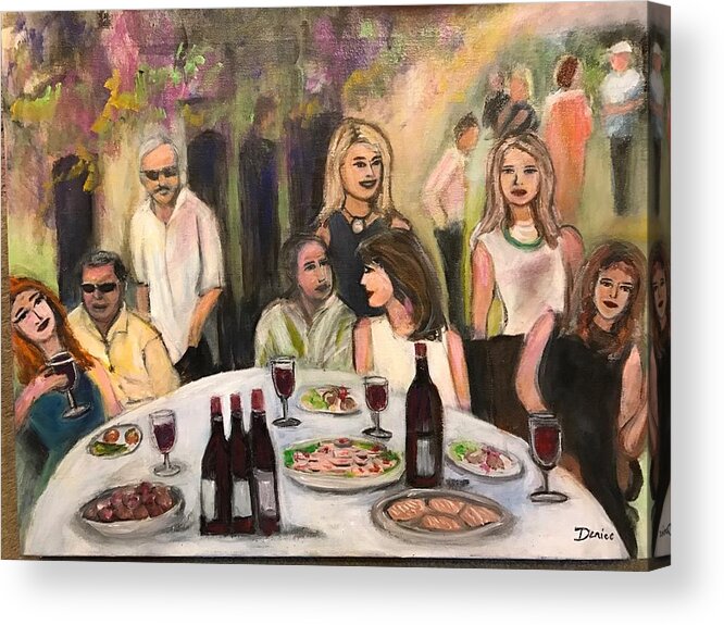 Women Acrylic Print featuring the painting The Birthday Party by Denice Palanuk Wilson