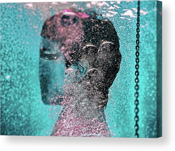 Underwater Acrylic Print featuring the photograph The eye underwater by Gabi Hampe