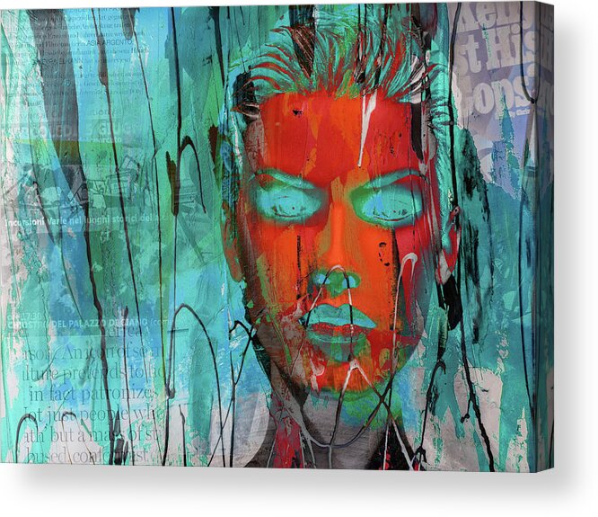 Face Acrylic Print featuring the photograph The face goes abstract by Gabi Hampe