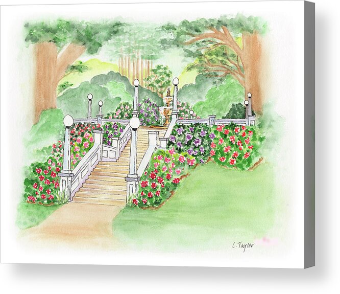 Fountain Acrylic Print featuring the painting The Fountain by Lori Taylor