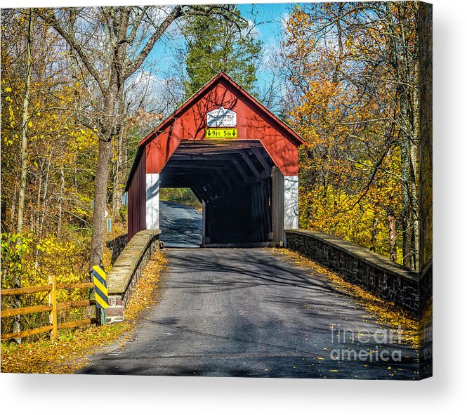 Frankenfield Acrylic Print featuring the photograph The Frankenfield Covered Bridge by Nick Zelinsky Jr