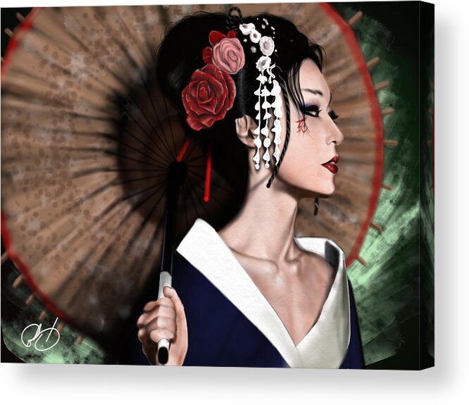  Acrylic Print featuring the painting The Geisha by Pete Tapang