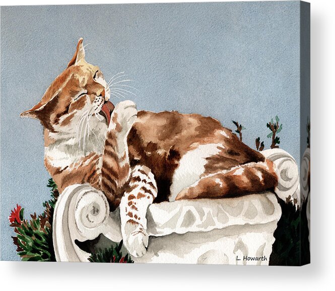 Cat Acrylic Print featuring the painting The Good Life by Louise Howarth