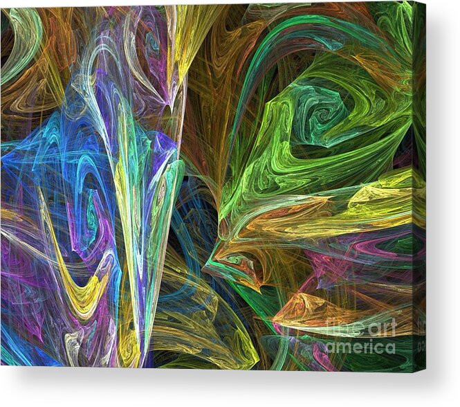Fractals Acrylic Print featuring the digital art The Groove by Richard Rizzo