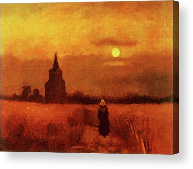 Vincent Van Gogh Acrylic Print featuring the painting The Old Tower In The Fields by Vincent Van Gogh