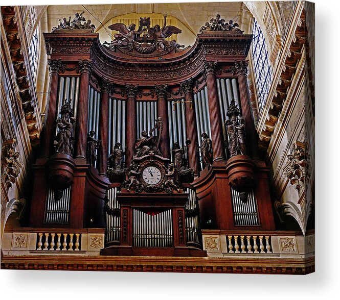 Paris Acrylic Print featuring the photograph The Organ Within Saint-Sulpice In Paris, France by Rick Rosenshein