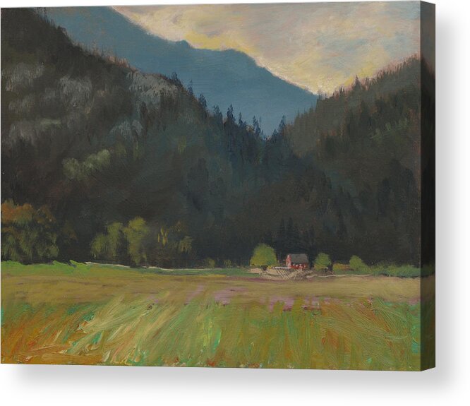 Selkirk Acrylic Print featuring the painting The Selkirks by Robert Bissett