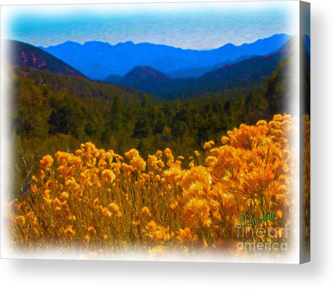 Mountains Acrylic Print featuring the painting The Spring Mountains by Stephen L Mitchell