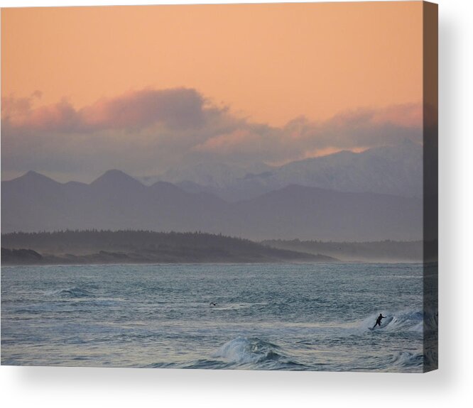 Blue Acrylic Print featuring the photograph The Sunset Surfer by Steve Taylor