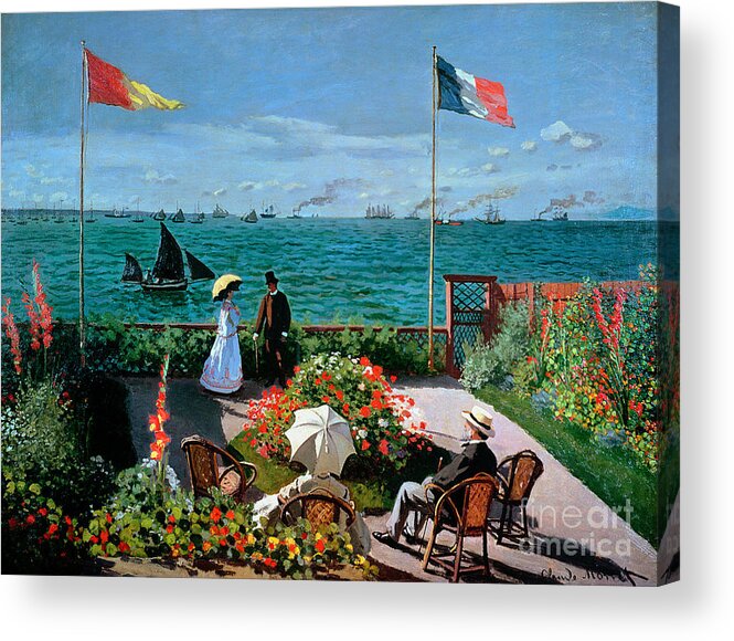Claude Monet Acrylic Print featuring the painting The Terrace at Sainte Adresse by Claude Monet