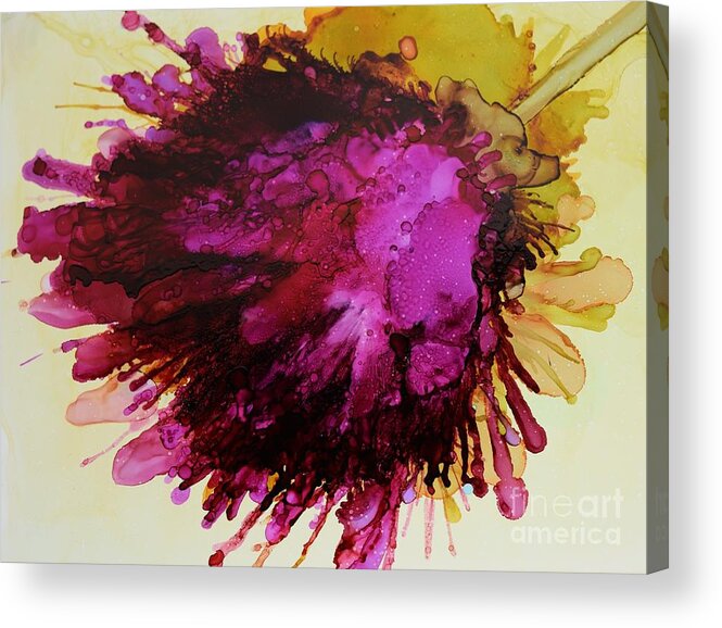 Floral Acrylic Print featuring the painting Thistle by Beth Kluth