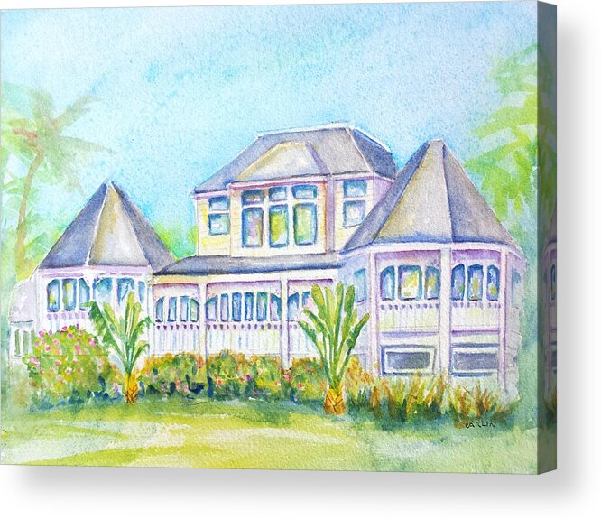 Thistle Lodge Acrylic Print featuring the painting Thistle Lodge Casa Ybel Resort by Carlin Blahnik CarlinArtWatercolor