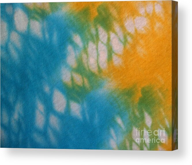 Tie-dye Acrylic Print featuring the photograph Tie Dye in Yellow Aqua and Green by Anna Lisa Yoder