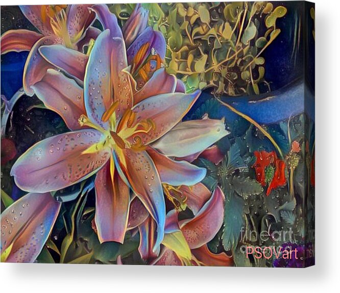 Tiger Lily Acrylic Print featuring the digital art Tiger Lily 1 by Patty Vicknair