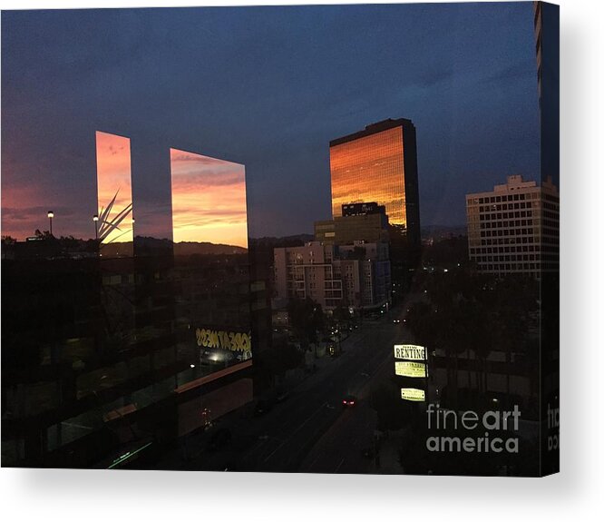 Skyscrapers Acrylic Print featuring the photograph Time for Miro by Jenny Revitz Soper
