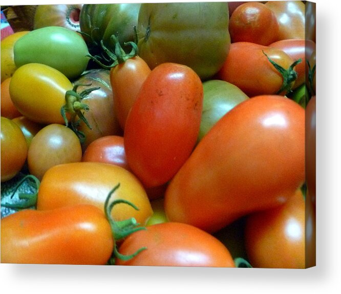 Tomatoes Acrylic Print featuring the photograph Tomatoes by Jean Evans