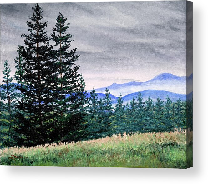 Oregon Acrylic Print featuring the painting Top of Bald Hill by Laura Iverson