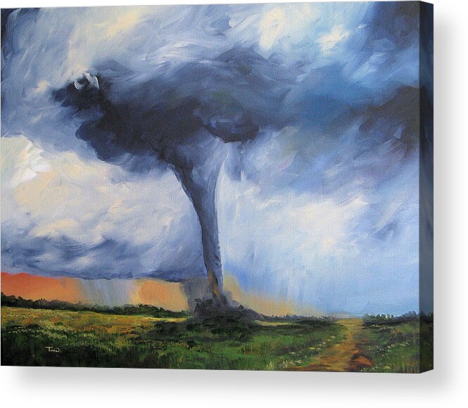 Tornado Acrylic Print featuring the painting Tornado by Torrie Smiley