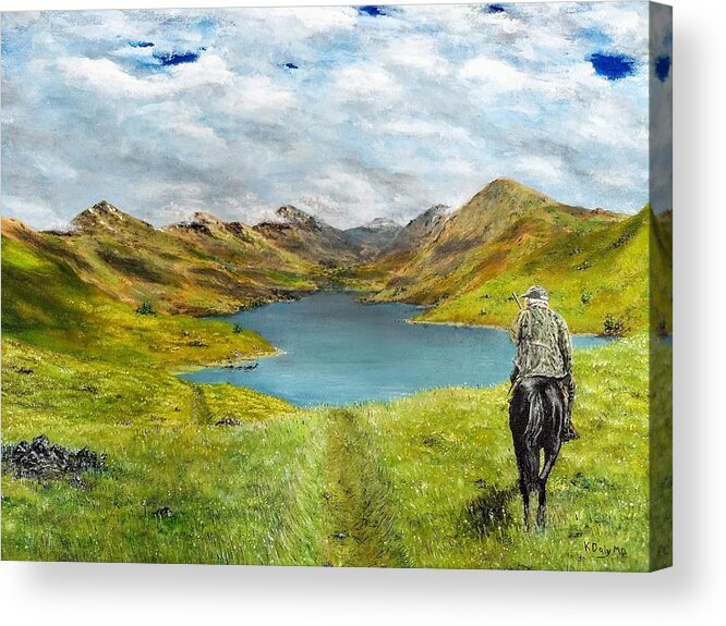 Landscape Acrylic Print featuring the painting Tracking Niseag by Kevin Daly