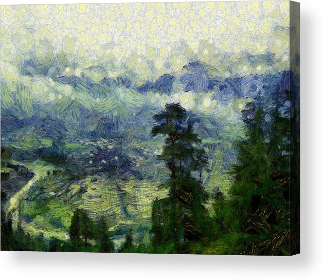 Trees Acrylic Print featuring the photograph Trees near the mountains by Ashish Agarwal