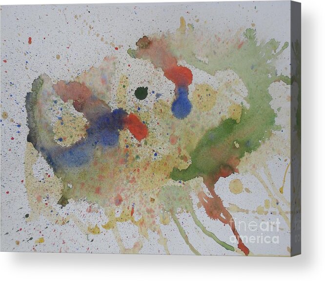 Rooster Acrylic Print featuring the painting Triple Rooster Race by Vicki Housel