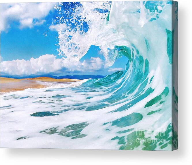 Ocean Acrylic Print featuring the painting True Blue by Paul Topp