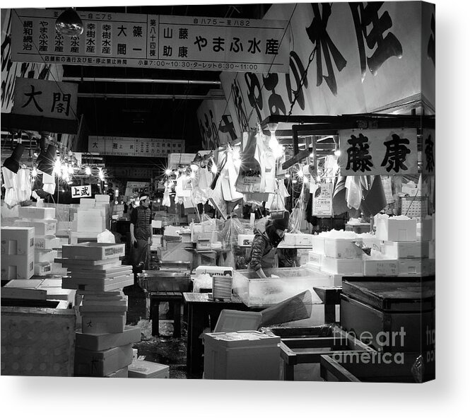 People Acrylic Print featuring the photograph Tsukiji Shijo, Tokyo Fish Market, Japan 3 by Perry Rodriguez