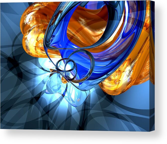 3d Acrylic Print featuring the digital art Twisted Spiral Abstract by Alexander Butler