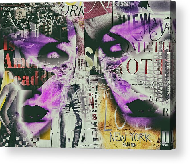 Face Acrylic Print featuring the digital art Two faces and pants by Gabi Hampe
