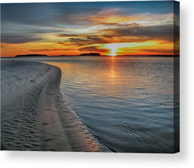Tybee Island Acrylic Print featuring the photograph Tybee Sunset by Steven Michael
