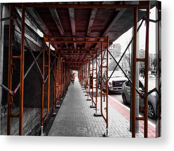 Scaffold Acrylic Print featuring the photograph Under Construction by Chris Montcalmo