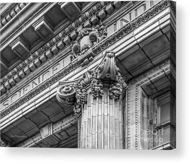 Aau Acrylic Print featuring the photograph University of Pennsylvania Column Detail by University Icons