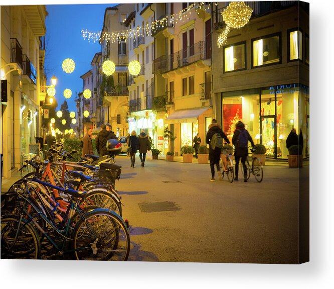 Vicenza Acrylic Print featuring the photograph Vicenza Italy Christmas Streets by Debbie Karnes